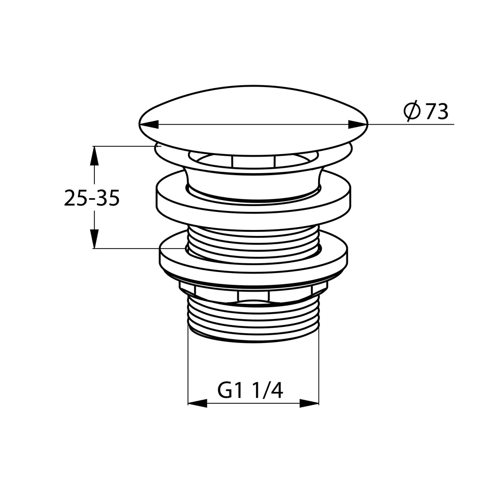 Kludi WT-u.Bidet-Sifon Schaftventil mit Ablaufkappe G1 ¼ Brushed bronze