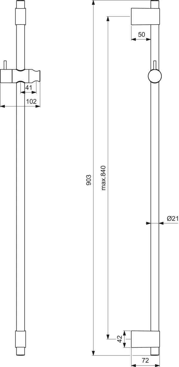 Brausestange Idealrain Pro 900mm Chrom Brausestange Idealrain Pro 900mm Chrom