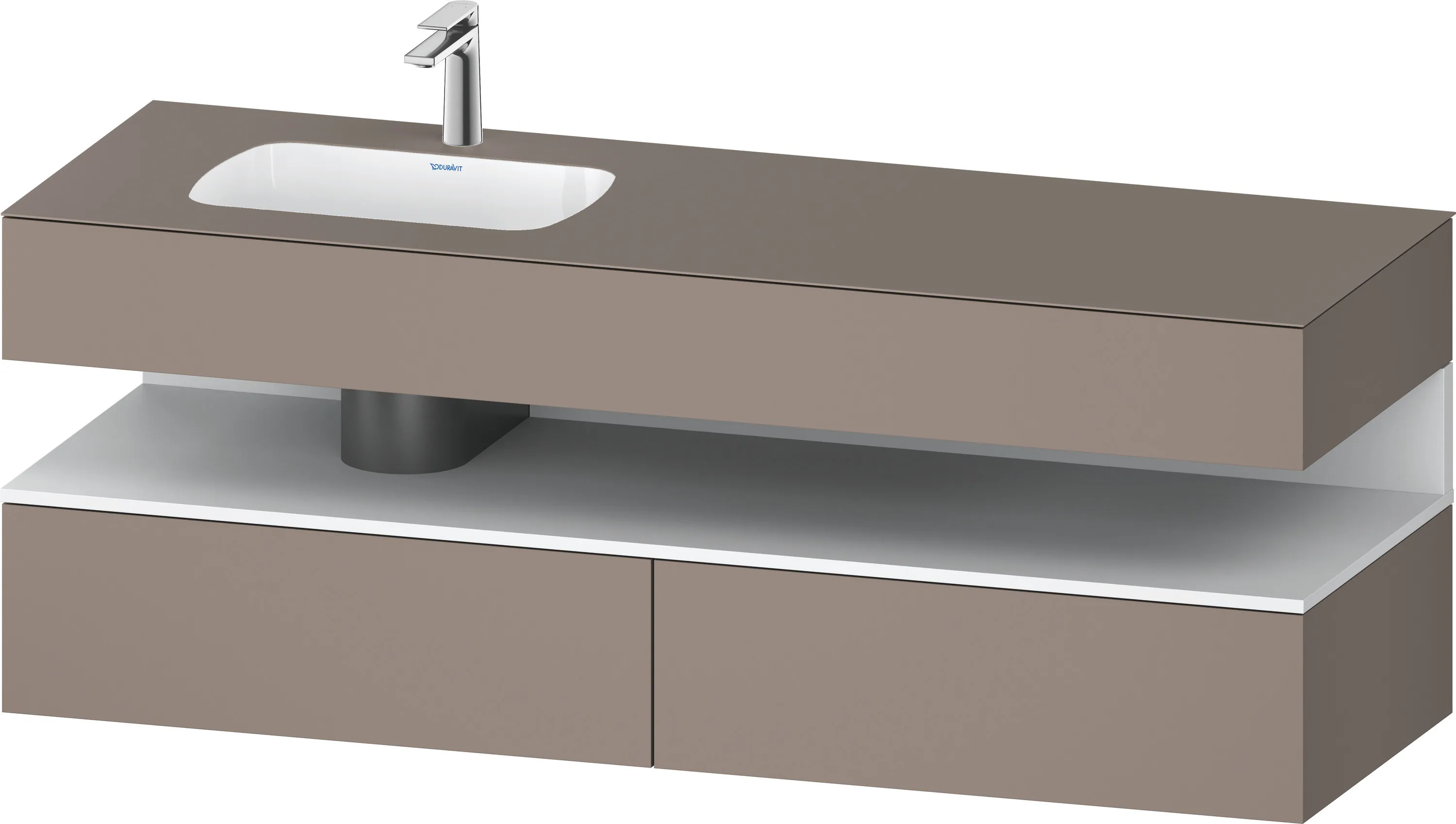Einbauwaschtisch mit Konsolenwaschtischunterbau „Qatego“ 160 × 50 × 60 cm, ohne Beleuchtung Einbauwaschtisch mit Konsolenwaschtischunterbau „Qatego“ 160 × 50 × 60 cm, ohne Beleuchtung