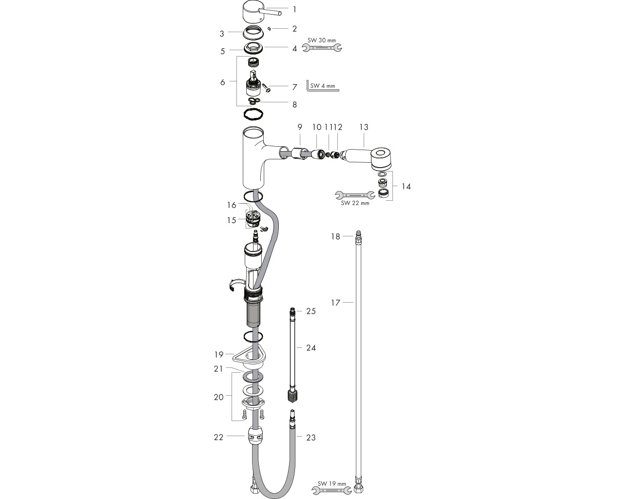 Spültischmischer 170 Talis M52 Ausziehbrause 2jet chrom