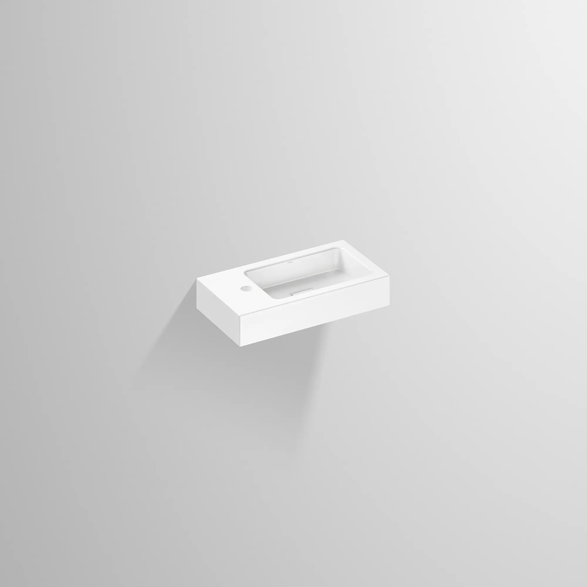 Waschbecken „XS-Serie“ 500 × 100 mm, rechts, Hahnlochposition links mit ProShield Waschbecken „XS-Serie“ 500 × 100 mm, rechts, Hahnlochposition links mit ProShield