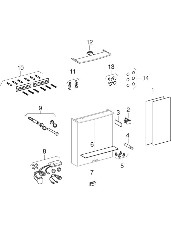 Geberit Spiegelschrank „Option“ 50 × 18 cm