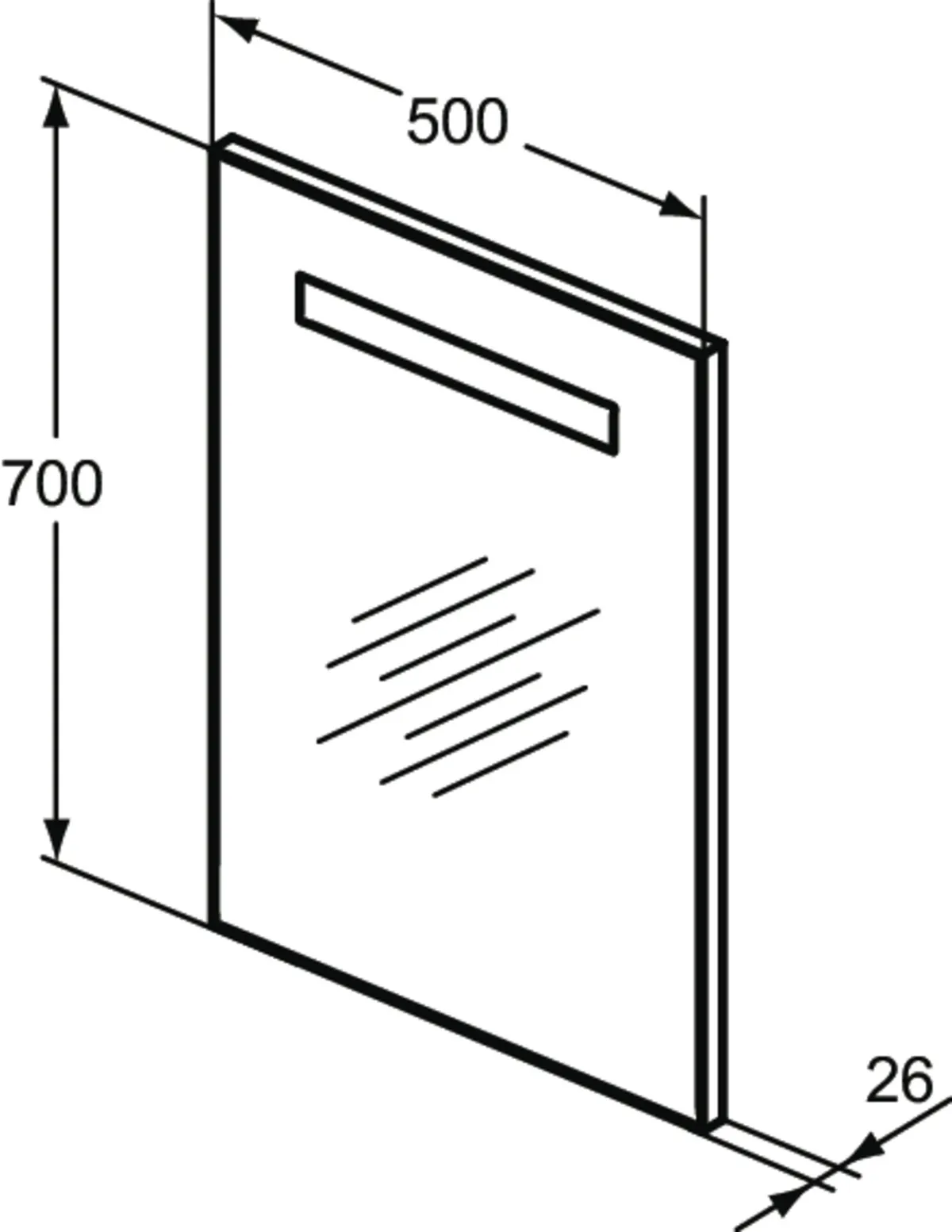 Ideal Standard MIRROR&LIGHT Wandspiegel mit Licht T3339BH, rechteckig, Neutral Ideal Standard MIRROR&LIGHT Wandspiegel mit Licht T3339BH, rechteckig, Neutral