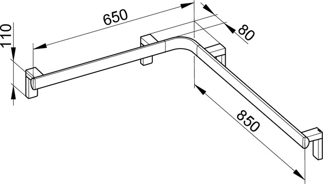KEUCO AXESS Dusch- und Wannenhandlauf rechts 600/800 mm silber-eloxiert KEUCO AXESS Dusch- und Wannenhandlauf rechts 600/800 mm silber-eloxiert