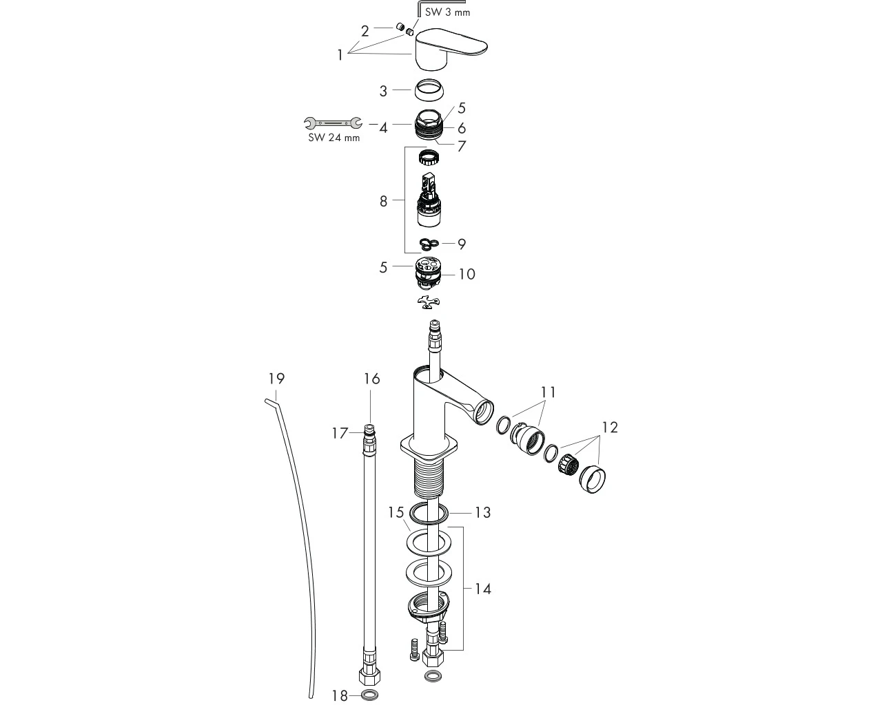 Bidetmischer Axor Citterio M chrom