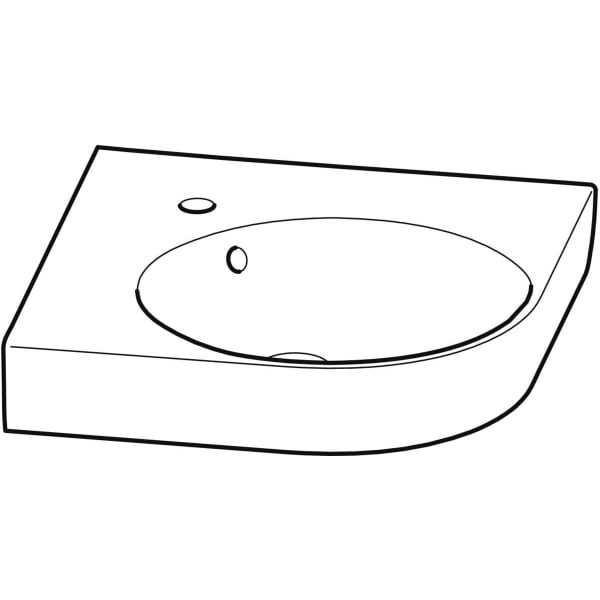 Eckwaschtisch „Renova Compact“, mit Überlauf 45 × 39,5 cm Eckwaschtisch „Renova Compact“, mit Überlauf 45 × 39,5 cm