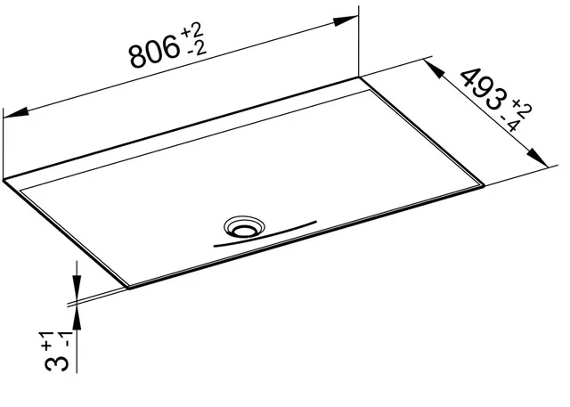 KEUCO Emaille-Einbauwaschtisch „Edition 11 Art“, ohne Hahnlochbohrung in Weiß, 806 × 493 × 4 mm