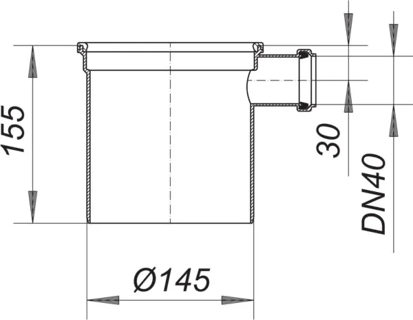 Aufsatzverlängerung S 15 Zulauf DN 40