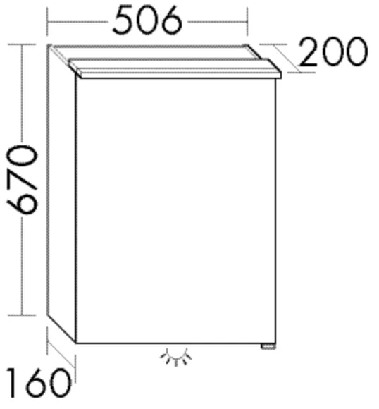 Spiegelschrank RL10 von burgbad – beidseitig verspiegelt, LED-Aufsatzleuchte 4200 K, Anthrazitgrau, 710 x 546 x 240 mm