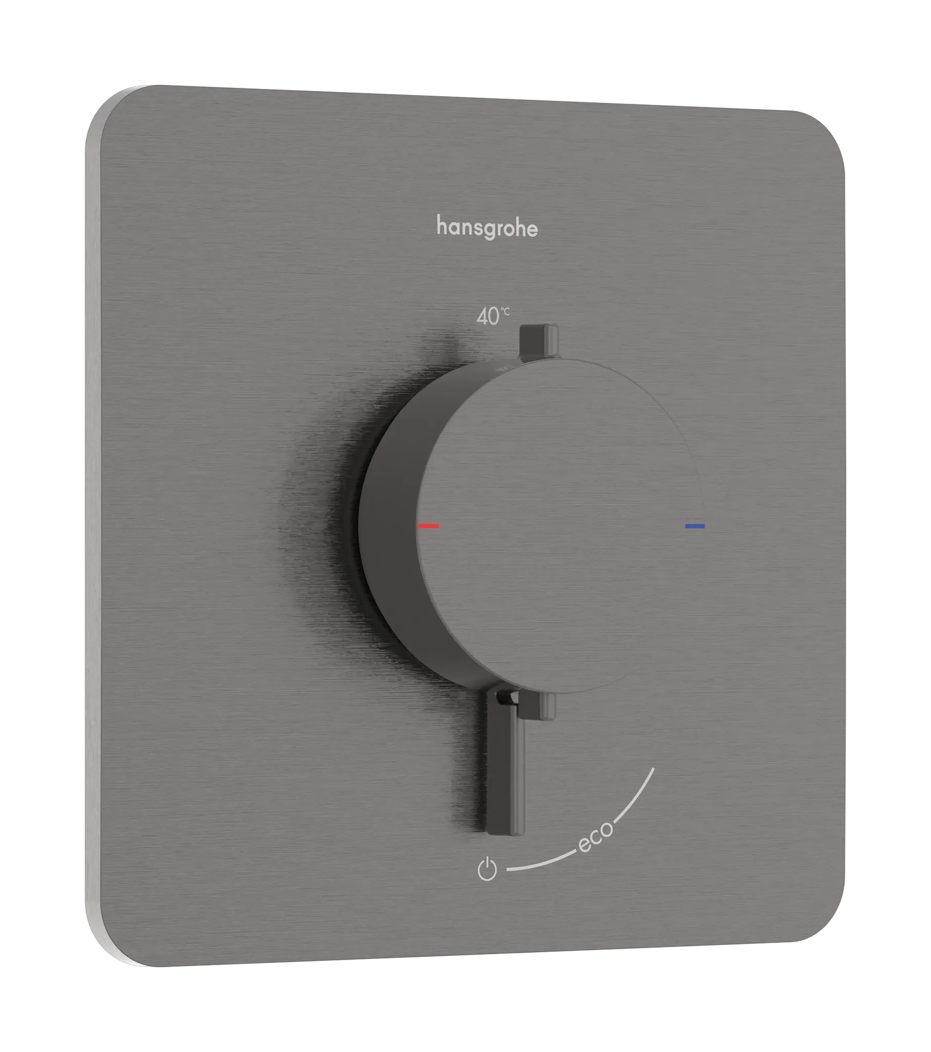 Hansgrohe Ecostat Comfort Q Thermostat Unterputz, Brushed Black Chrome, 1 Verbraucher, Temperatur- und Volumensteuerung, einfache Installation
