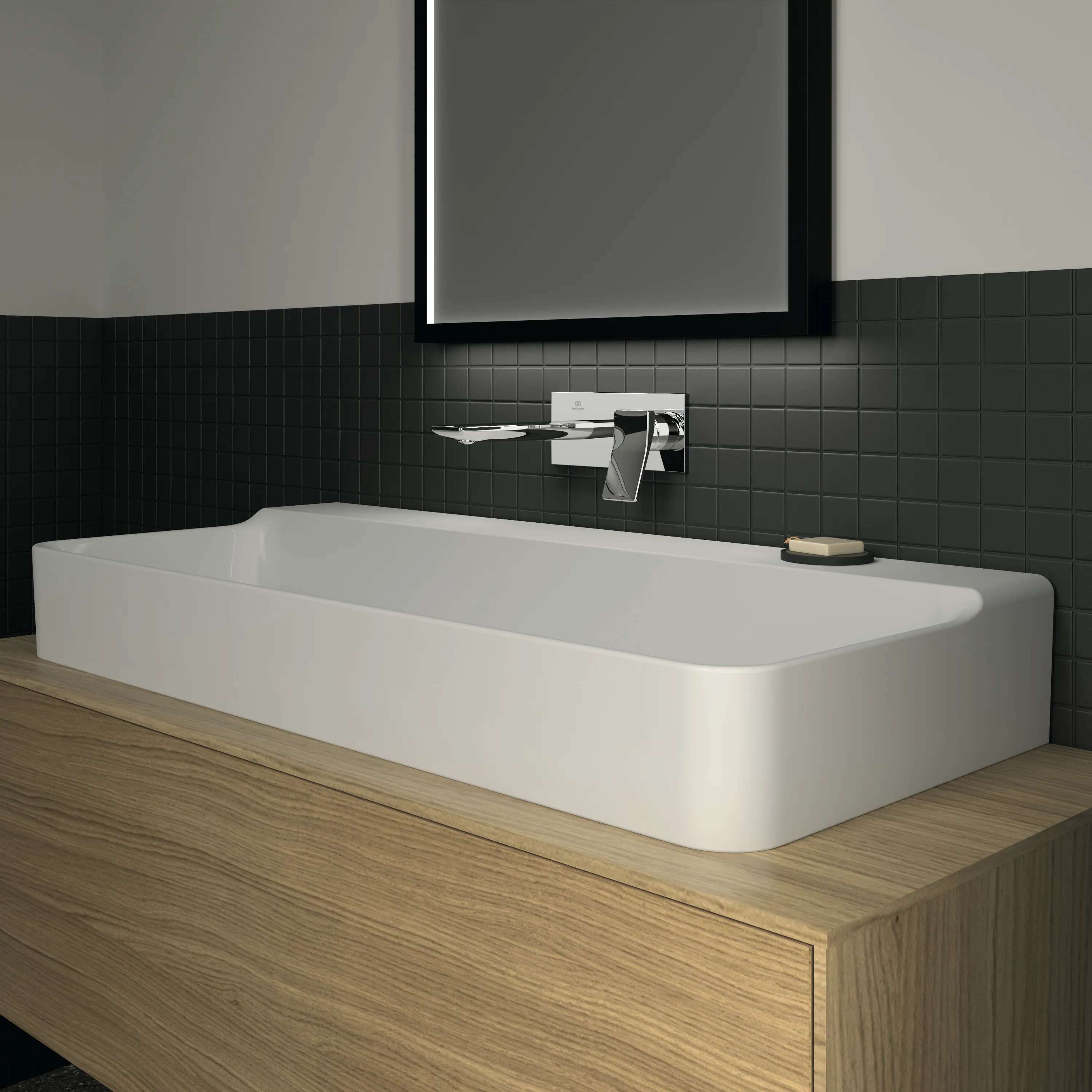 Waschbecken „Conca“ 100 × 45 × 14,5 cm in Weiß Waschbecken „Conca“ 100 × 45 × 14,5 cm in Weiß
