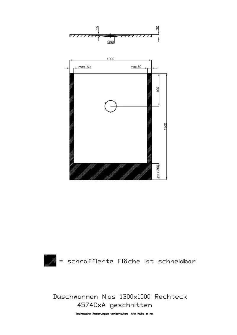 Hoesch Nias Duschwanne Mineralguss Solique, strukturierte Oberfläche, Schiefergrau, 1300x1000x35 Hoesch Nias Duschwanne Mineralguss Solique, strukturierte Oberfläche, Schiefergrau, 1300x1000x35