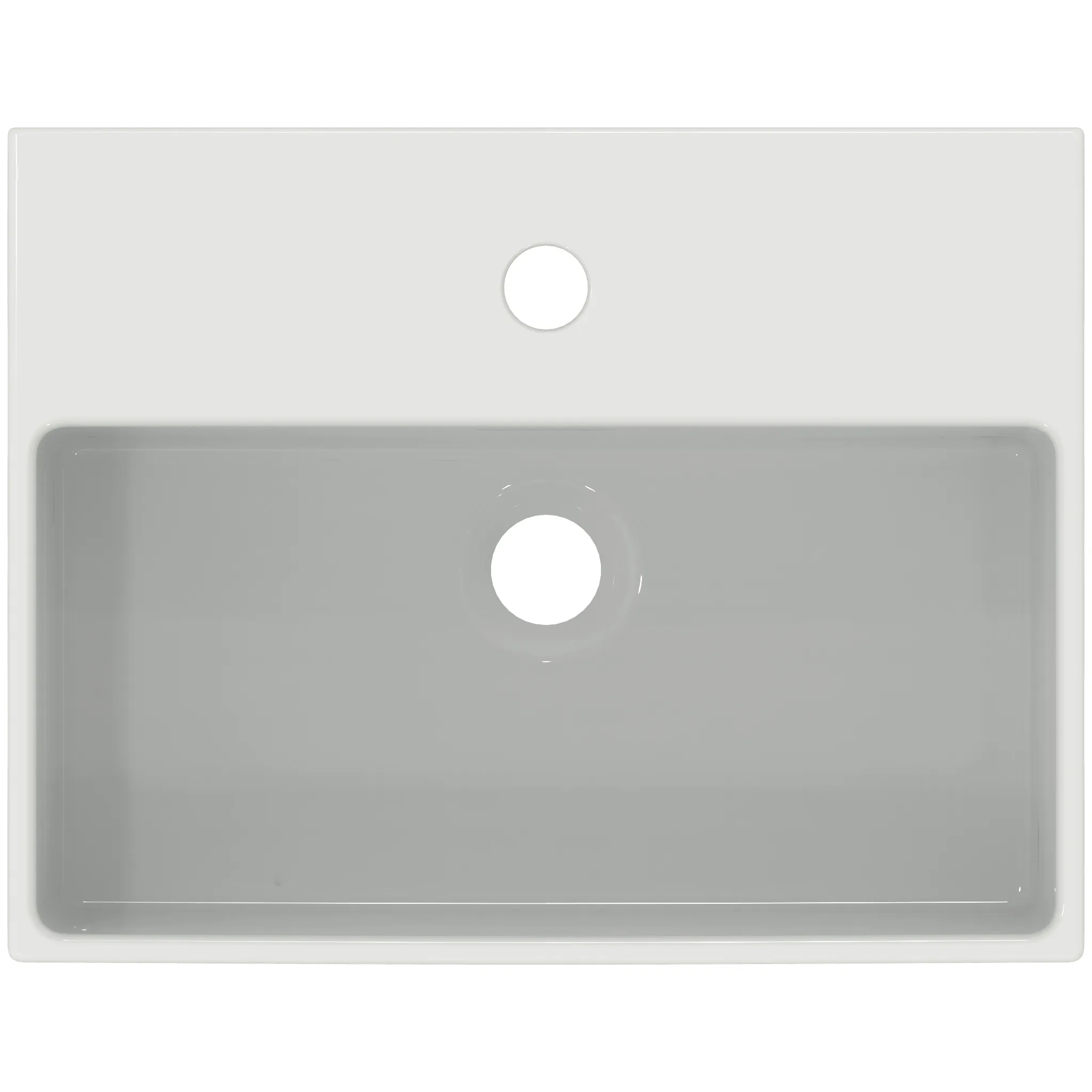 Waschbecken „Extra“ 45 × 35 × 15 cm, Hahnlochposition mittig in Weiß Waschbecken „Extra“ 45 × 35 × 15 cm, Hahnlochposition mittig in Weiß