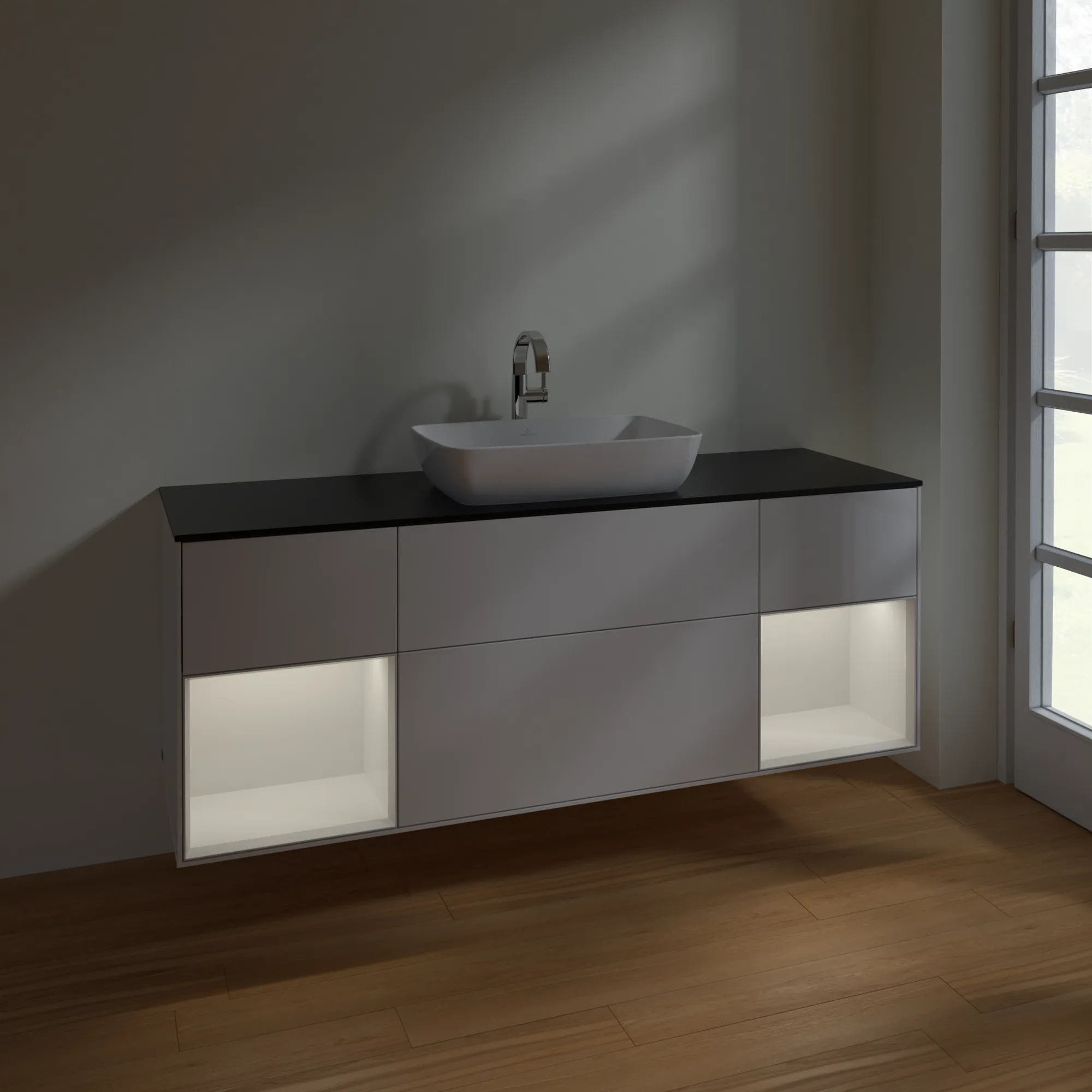 Villeroy & Boch Waschtischunterschrank „Finion“ für Schrankwaschtisch 1600 × 603 × 501 mm Glossy White Lacquer, für Becken mittig Villeroy & Boch Waschtischunterschrank „Finion“ für Schrankwaschtisch 1600 × 603 × 501 mm Glossy White Lacquer, für Becken mittig