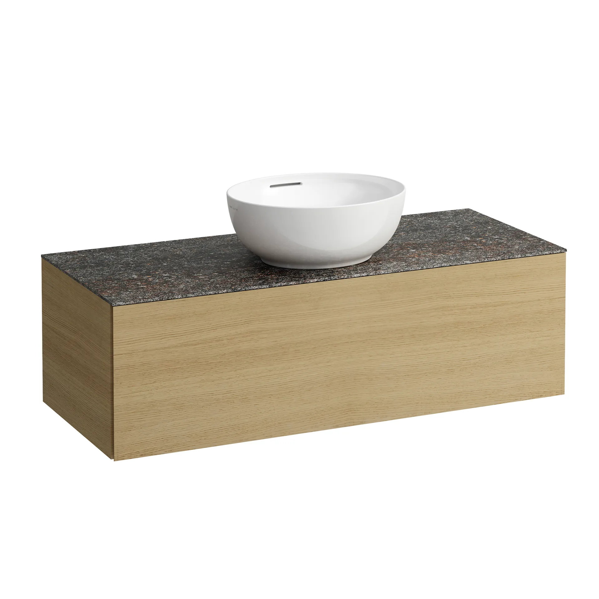 Laufen Schubladenelement „Ilbagnoalessi“ 1200 × 370 × 500 mm Eiche hell, mit Hahnlochbohrung, mittig