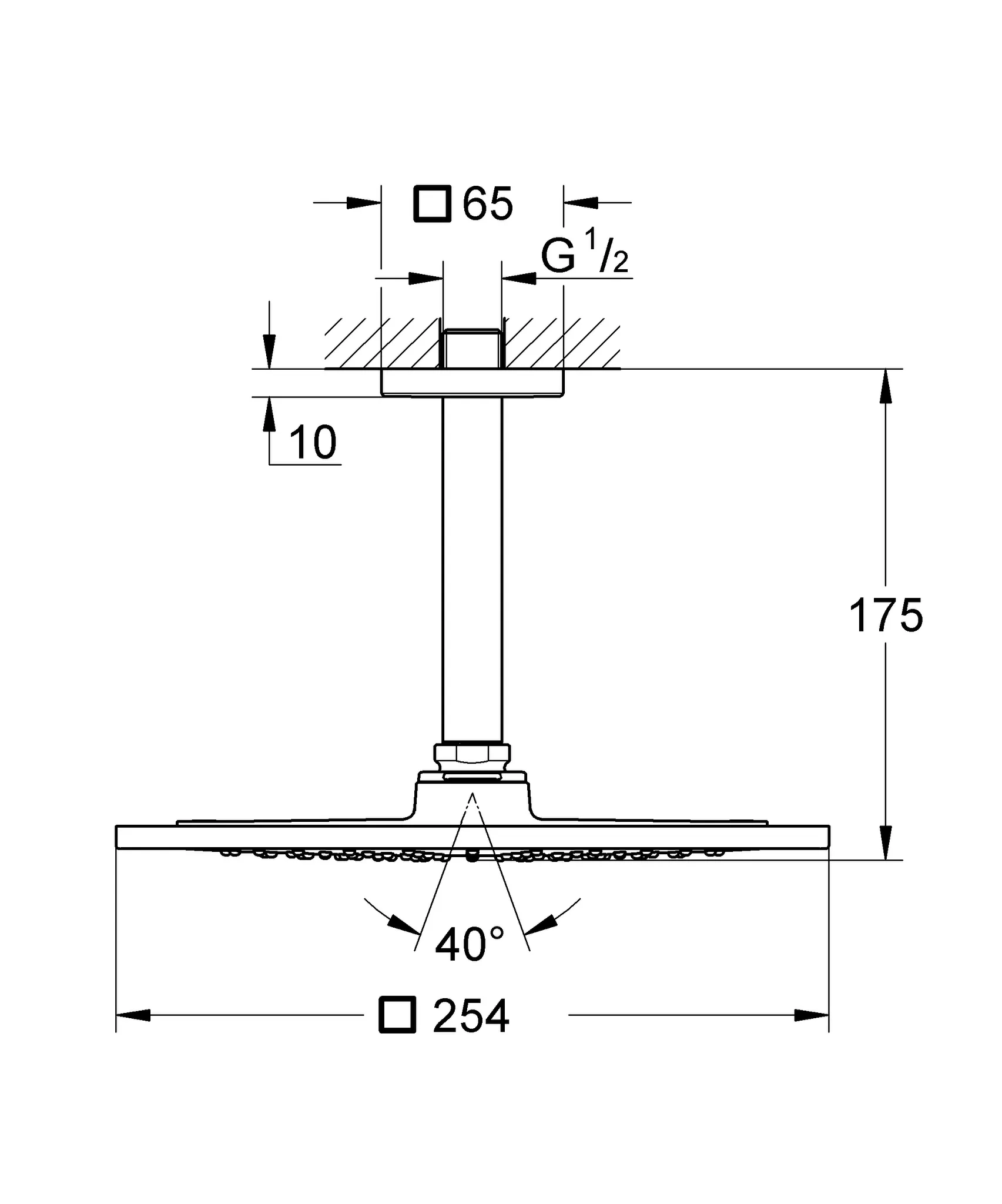 Kopfbrauseset Rainshower Aqua 10" 26861, mit Kopfbrause Rainshower Aqua 10", Deckenauslass 142 mm, 9,5 l/min Durchflusskonstanthalter, chrom Kopfbrauseset Rainshower Aqua 10" 26861, mit Kopfbrause Rainshower Aqua 10", Deckenauslass 142 mm, 9,5 l/min Durchflusskonstanthalter, chrom
