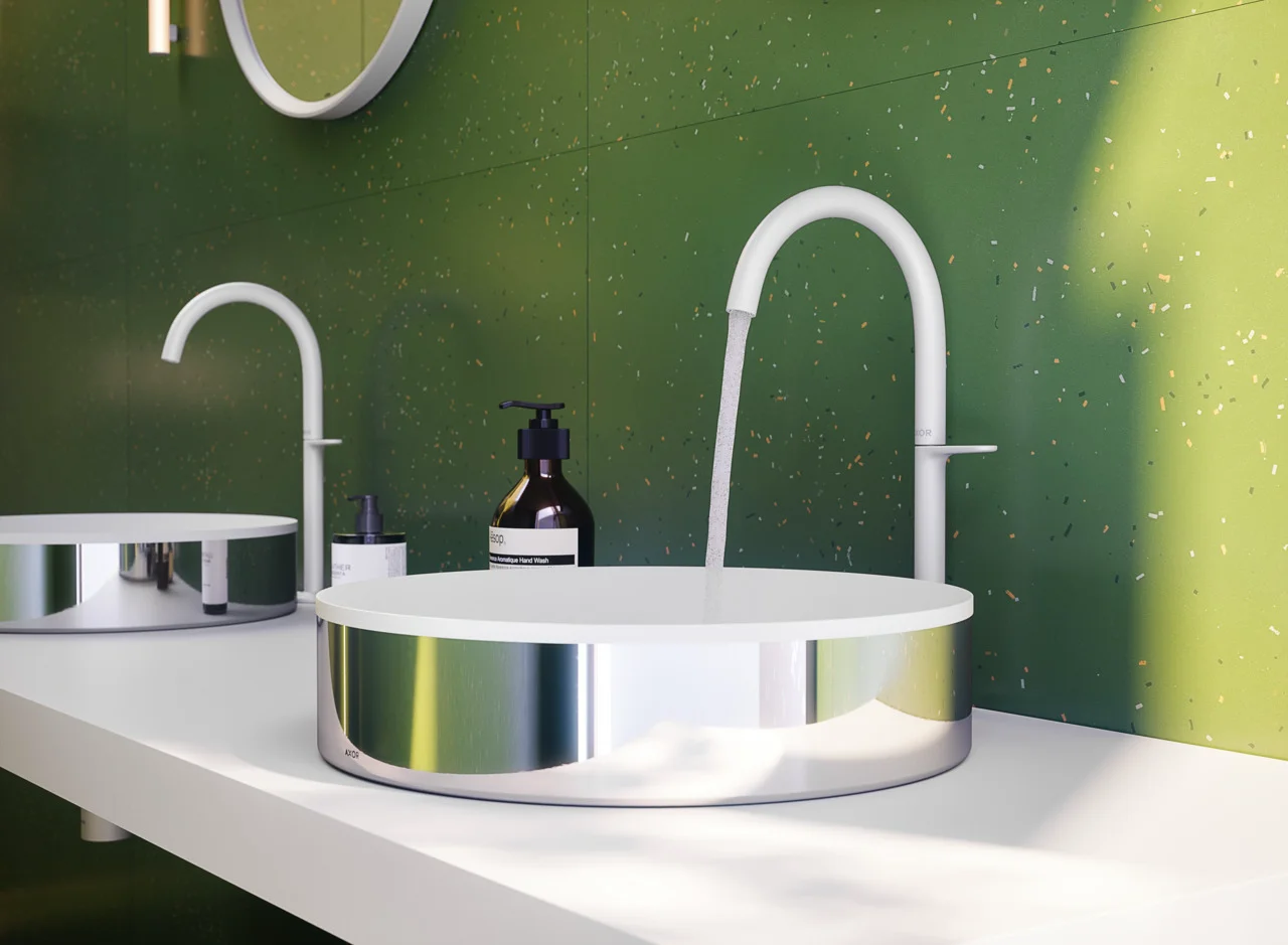 Hansgrohe AXOR Suite Aufsatzwaschtisch 400 mm, SolidSurface, Chrom, ohne Hahnloch und Überlauf, CE-konform Hansgrohe AXOR Suite Aufsatzwaschtisch 400 mm, SolidSurface, Chrom, ohne Hahnloch und Überlauf, CE-konform
