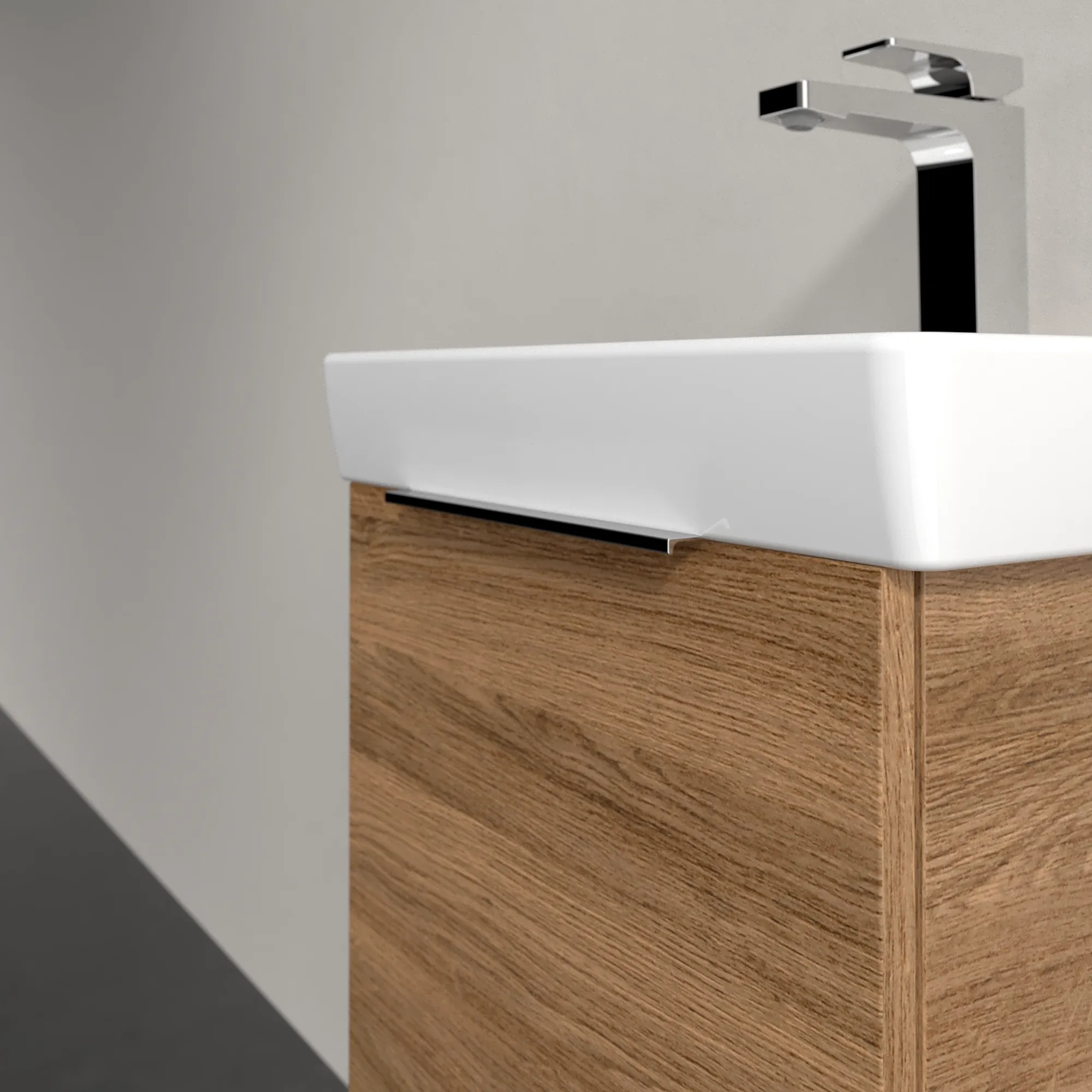 Villeroy & Boch Waschtischunterschrank „Architectura“ 400 × 520 mm Kansas Oak, Anschlag links Villeroy & Boch Waschtischunterschrank „Architectura“ 400 × 520 mm Kansas Oak, Anschlag links