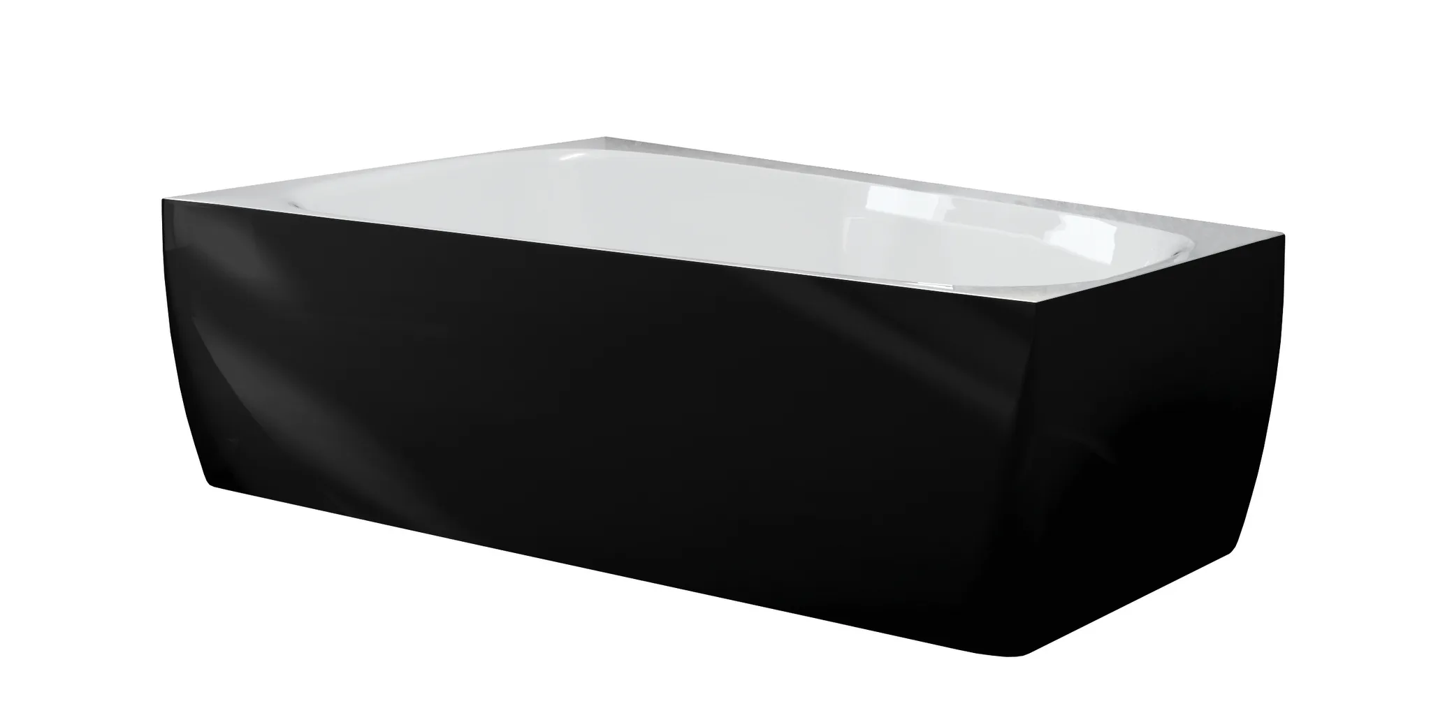Hoesch iSensi Badewanne Trapez 1500x1000 Monolith links BiColor Innen weiß glänzend, Außenseite schwarz matt Hoesch iSensi Badewanne Trapez 1500x1000 Monolith links BiColor Innen weiß glänzend, Außenseite schwarz matt