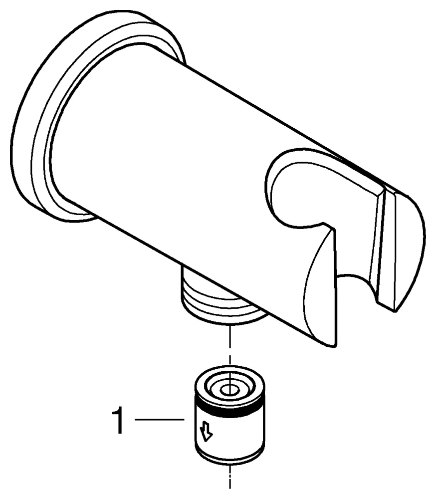 Wandabgangsbogen Rainshower 26658, mit Halter, runde Rosette, Außengewinde 1/2'', Ganzmetallgehäuse, Eigensicher gegen Rückfließen