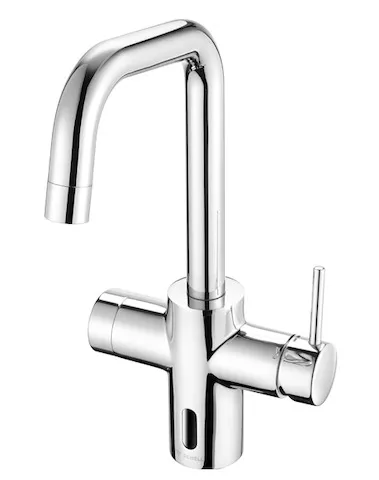 Elektronische Küchenarmatur GRANDIS E, HD-M - Hochdruck Mischwasser, Infrarot-Sensor-Küchenarmatur, Batteriefach 6 V, Schutzklasse IP 65, 2x G 3/8 IG, chrom