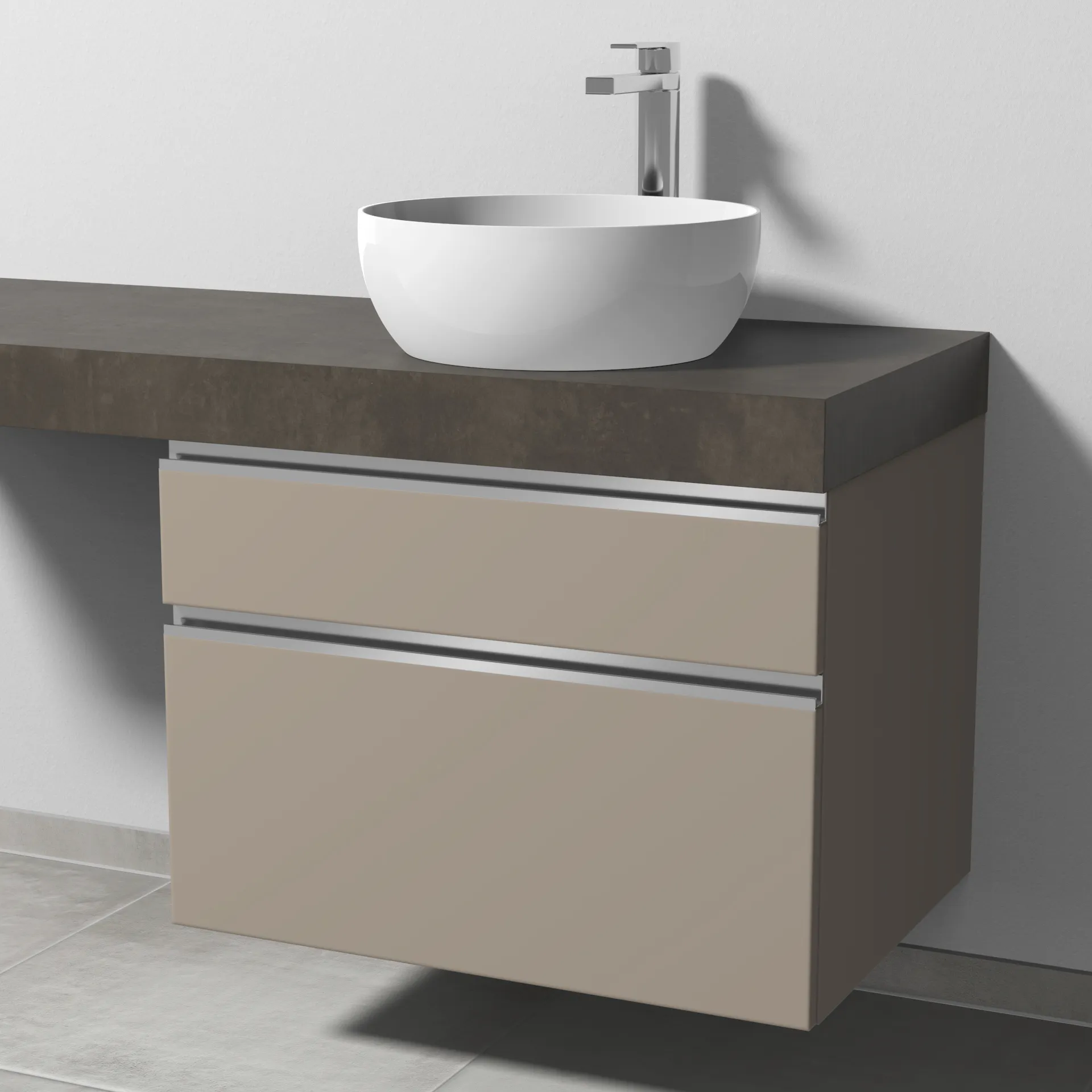 Sanipa Waschtischunterschrank „2morrow“ 700 × 510 × 520 mm in Sandgrau (matt)