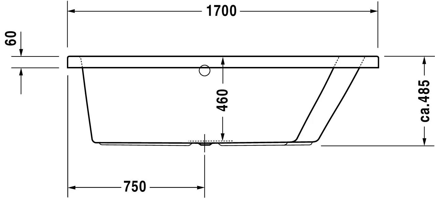 Duravit Badewanne „Paiova“ sonderform 170 × 100 cm, rechts