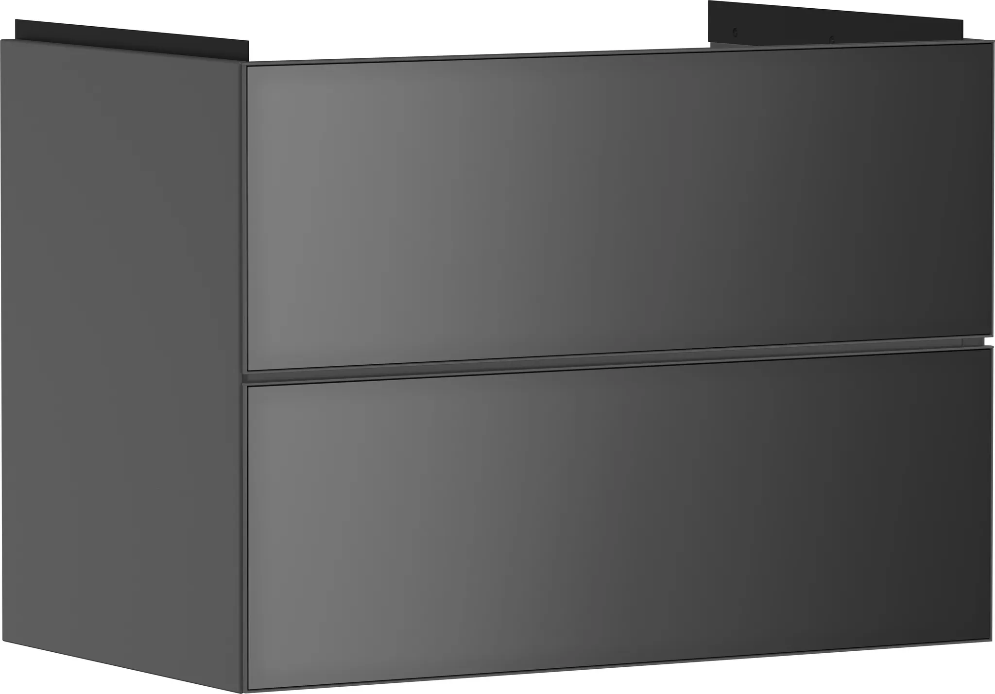 Xevolos E Waschtischunterschrank Schiefergrau Matt 780/475 mit 2 Schubkästen für Waschtisch Bronze Struktur