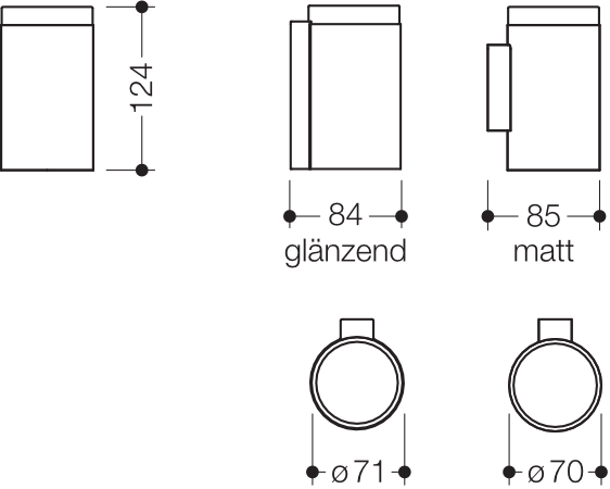 Becher mit Halter des Systems 162, Halter aus Edelstahl, PVD, Becher aus mattem Polyamid, schwarz, in Farbe CK (messing glänzend)