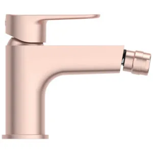 Bidetarmatur Cerafine O mit Push-Open-Ventil Ausladung 132mm Rose