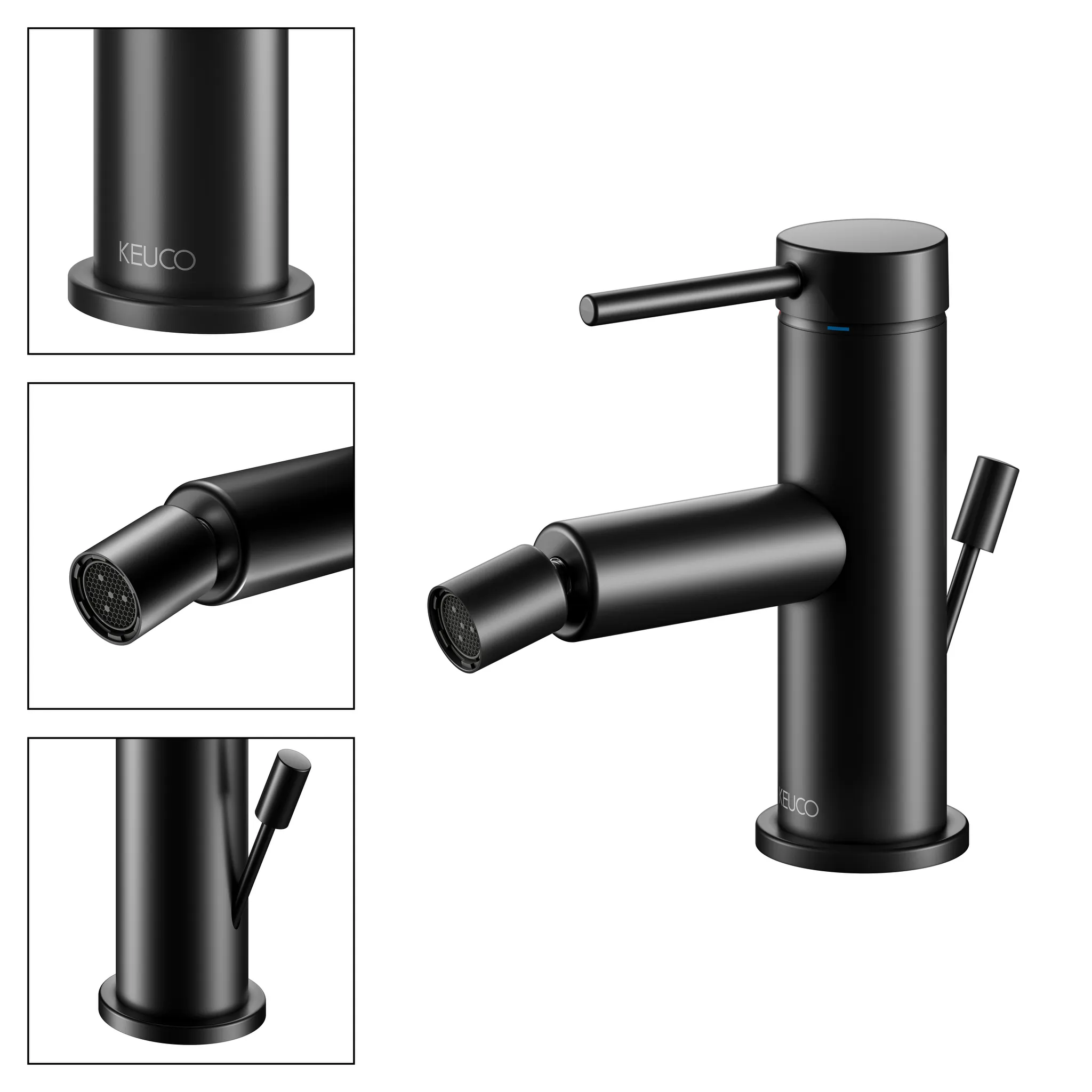 IXMO 59509372000 Einhebel-Bidetmischer mit Zugstangen-Ablaufgarnitur IXMO Soft, Rosette rund/eckig schwarz IXMO 59509372000 Einhebel-Bidetmischer mit Zugstangen-Ablaufgarnitur IXMO Soft, Rosette rund/eckig schwarz