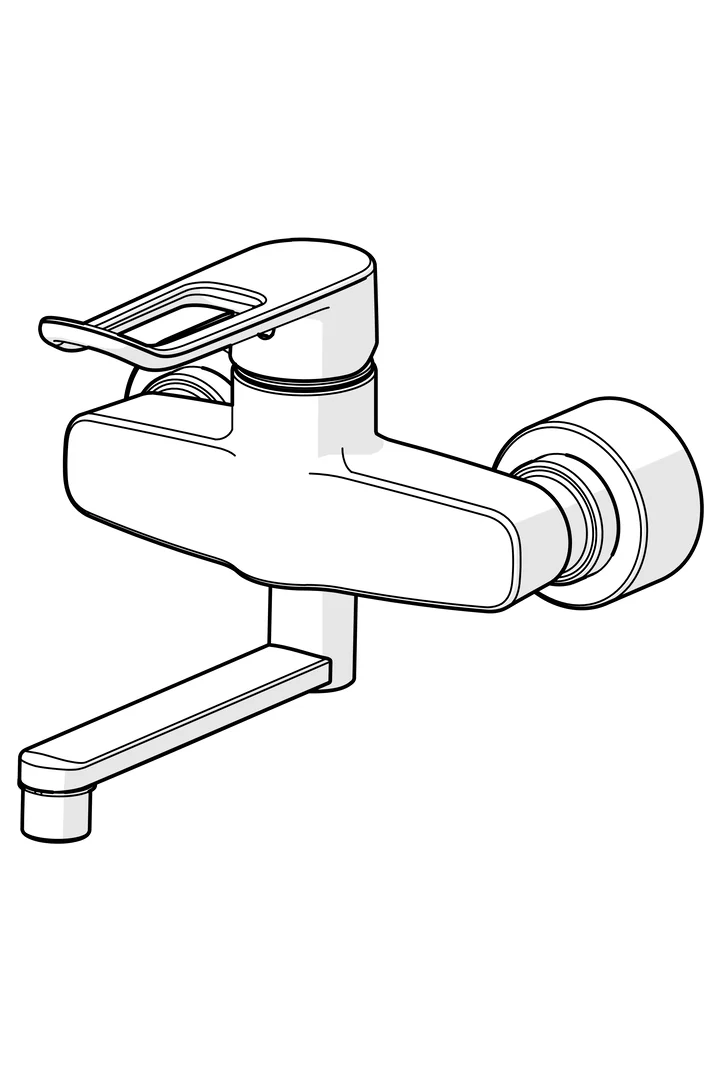 HansaCLINICA EHM Waschtischbatterie HansaCLINICA 0151 Bügelhebel Bedienungshebel lang Ausladung 227 mm DN15 Chrom