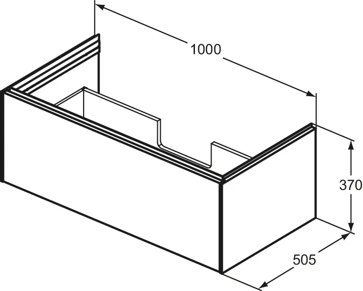 Ideal Standard Waschtischunterschrank „Conca“ 100 × 37 × 50,5 cm Eiche geflammt Furnier Ideal Standard Waschtischunterschrank „Conca“ 100 × 37 × 50,5 cm Eiche geflammt Furnier