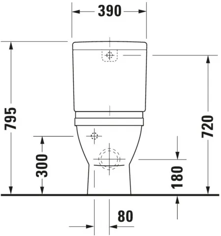 Stand-WC Kombi Starck 3 655 mm Tiefspüler,f.SPK,Abg.Vario,weiß,HYG