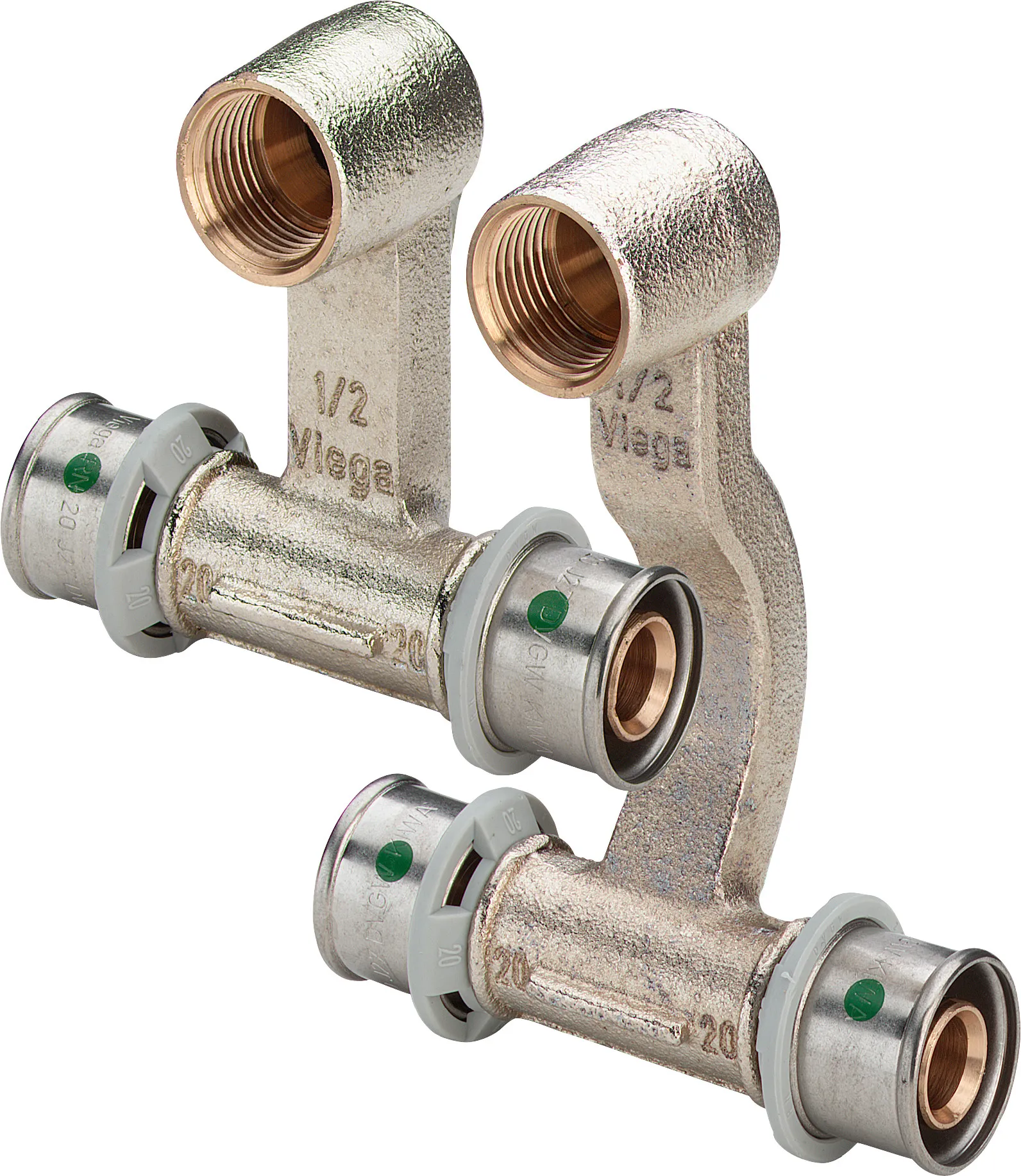 Viega „Sanfix P“ Sockelleisten-Heizkörperanschlussstück vernickelt 20 mm × 1/2″ × 20 mm Viega „Sanfix P“ Sockelleisten-Heizkörperanschlussstück vernickelt 20 mm × 1/2″ × 20 mm