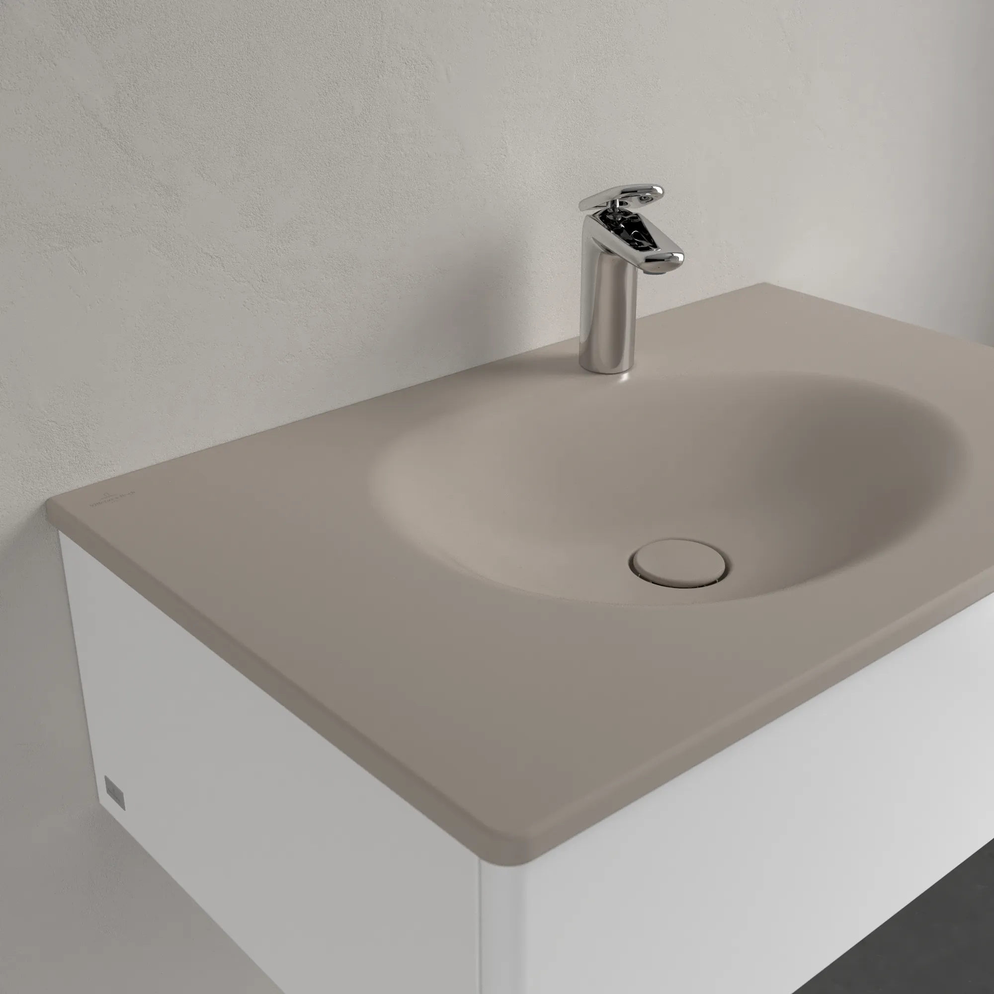 Villeroy & Boch Wandwaschtisch „Antao“ 800 × 500 × 180 mm, für Becken mittig in Almond Villeroy & Boch Wandwaschtisch „Antao“ 800 × 500 × 180 mm, für Becken mittig in Almond