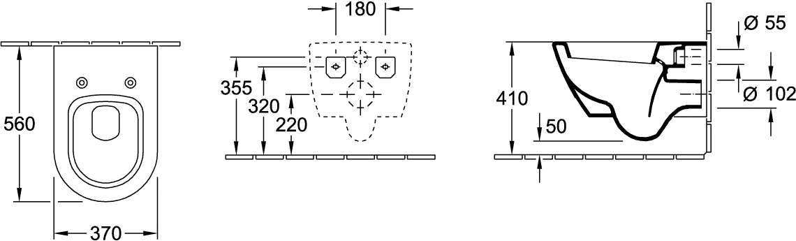 Wand-Tiefspül-WC „Subway 2.0“ 37,5 × 36 × 56,5 cm in Weiß Alpin, Abgang waagerecht, mit Spülrand Wand-Tiefspül-WC „Subway 2.0“ 37,5 × 36 × 56,5 cm in Weiß Alpin, Abgang waagerecht, mit Spülrand