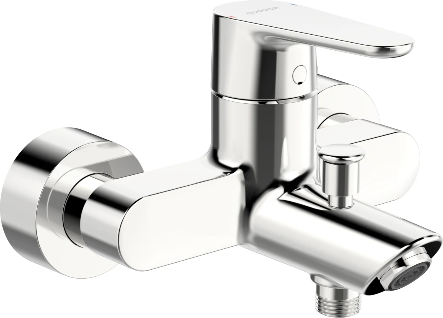 HansaVANTIS EHM Wannenfüll- und Brausebatterie Chrom, Wandmontage, Einhebelmischer, CASCADE Strahlregler
