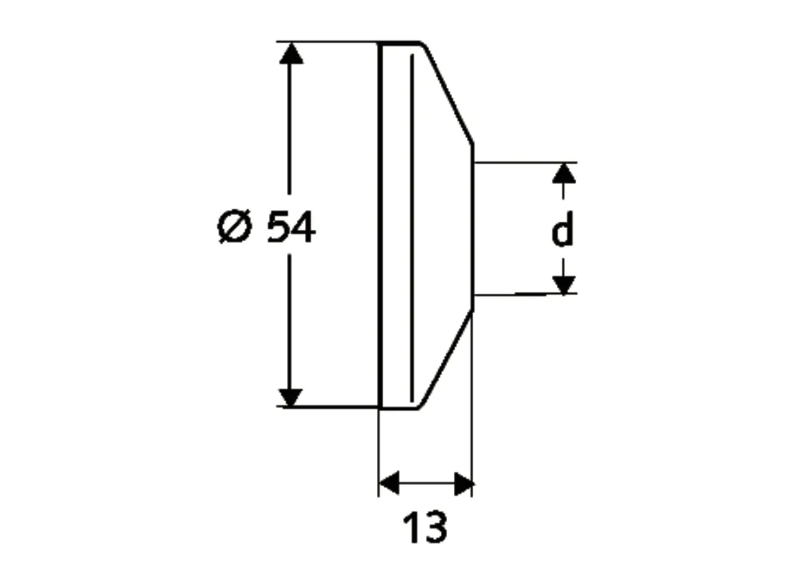 Standard-Schubrosette Ø 54 mm, DN 10 G 3/8 AG, chrom