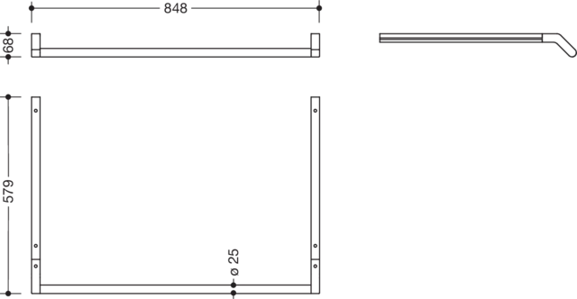 HEWI Ablage in 84,8 × 6,8 cm