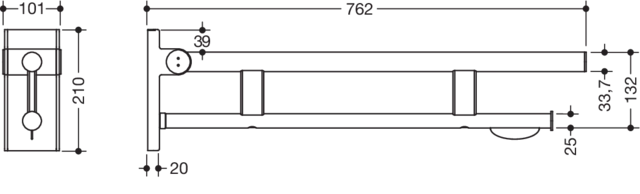 HEWI Stützklappgriff „System 900“