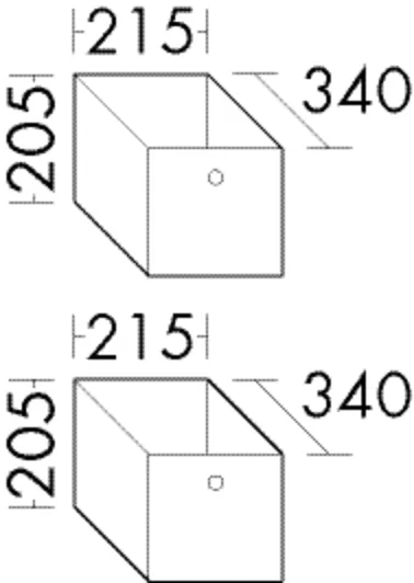 Stoffkörbe Zubehör Serie ZUBL002 von burgbad – Set mit 2 großen Körben in Grau, Maße: 340 x 215 x 205 mm