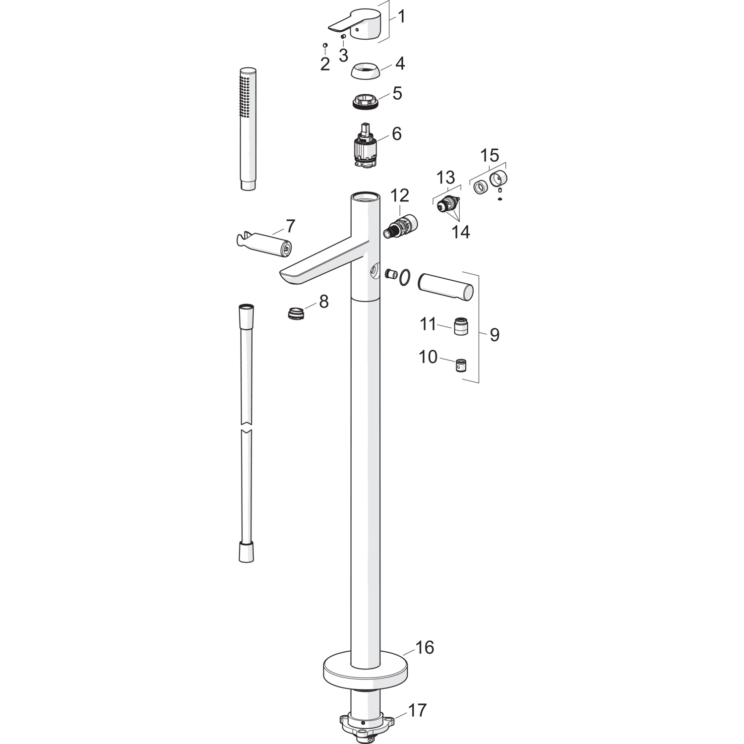 Einhand-Wannenarmatur „Ligna“ Ausladung 200 mm in Chrom Einhand-Wannenarmatur „Ligna“ Ausladung 200 mm in Chrom