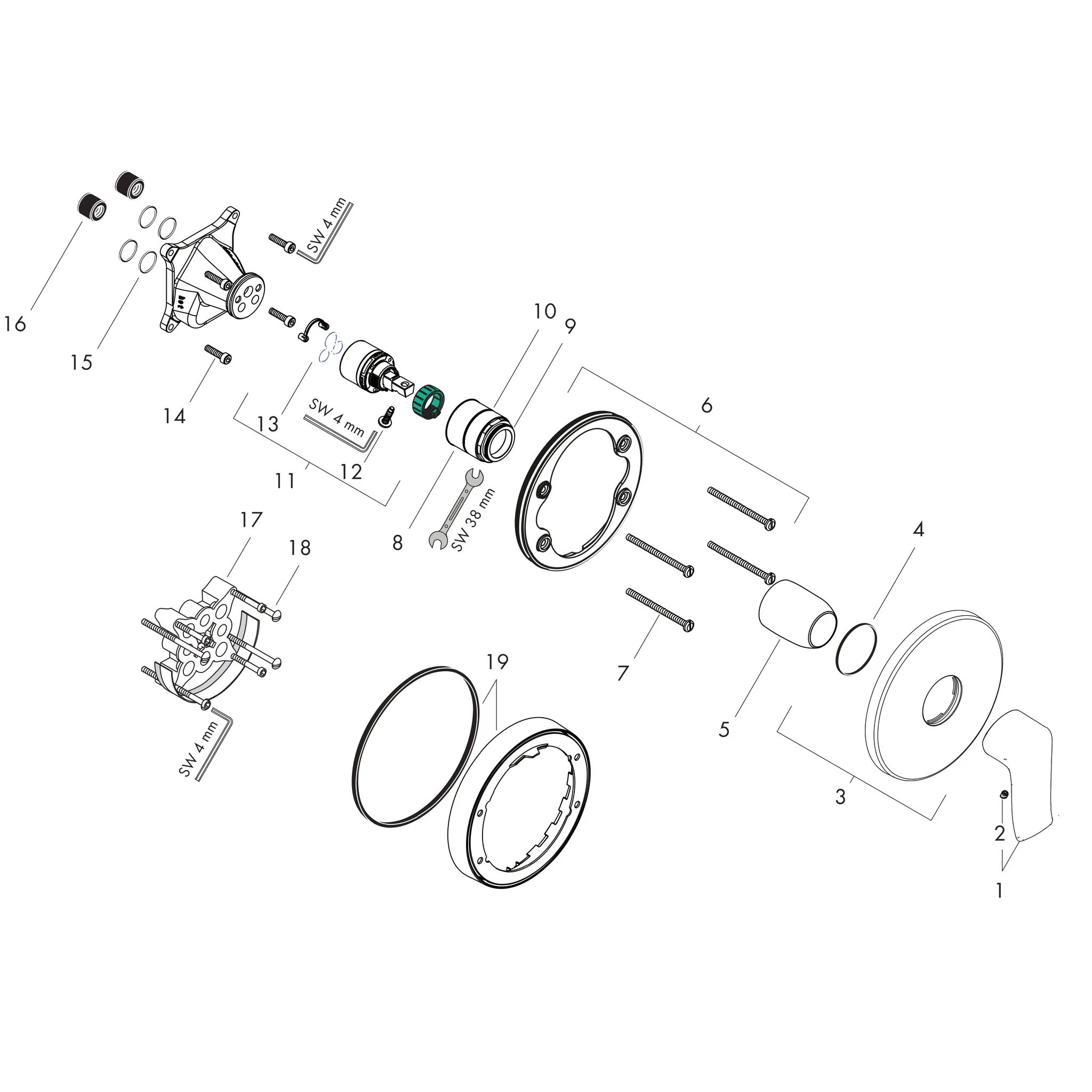 Brausenmischer Unterputz Metris Fertigset chrom Brausenmischer Unterputz Metris Fertigset chrom