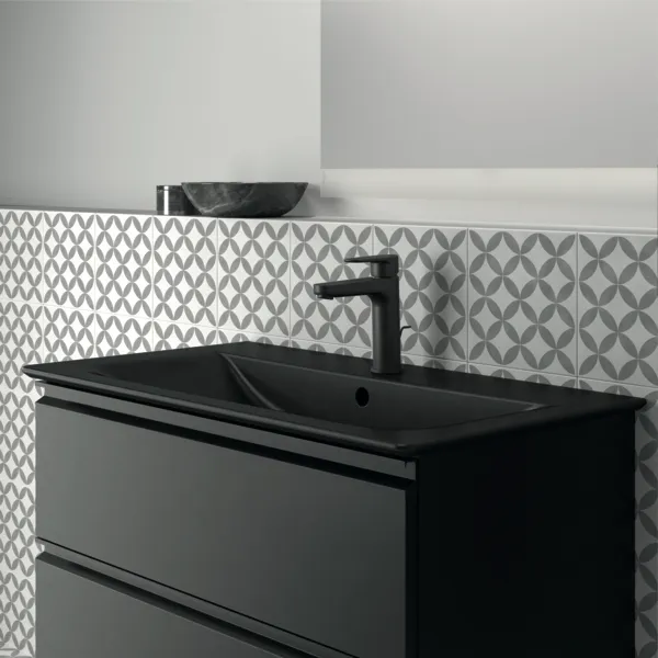 Waschbecken „ConnectAir“ 84 × 46 × 16,5 cm, Hahnlochposition mittig in Schwarz Matt Waschbecken „ConnectAir“ 84 × 46 × 16,5 cm, Hahnlochposition mittig in Schwarz Matt