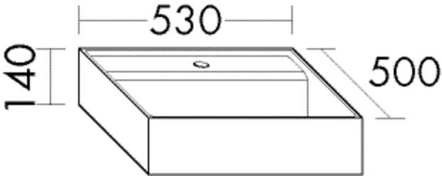 burgbad Waschbecken „Sys30“ 570 × 540 × 180 mm, Hahnlochposition mittig