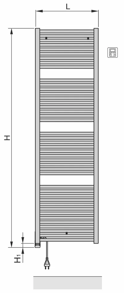 Zehnder Design-Elektroheizkörper „Toga“ 50 × 114,8 cm in White Matt