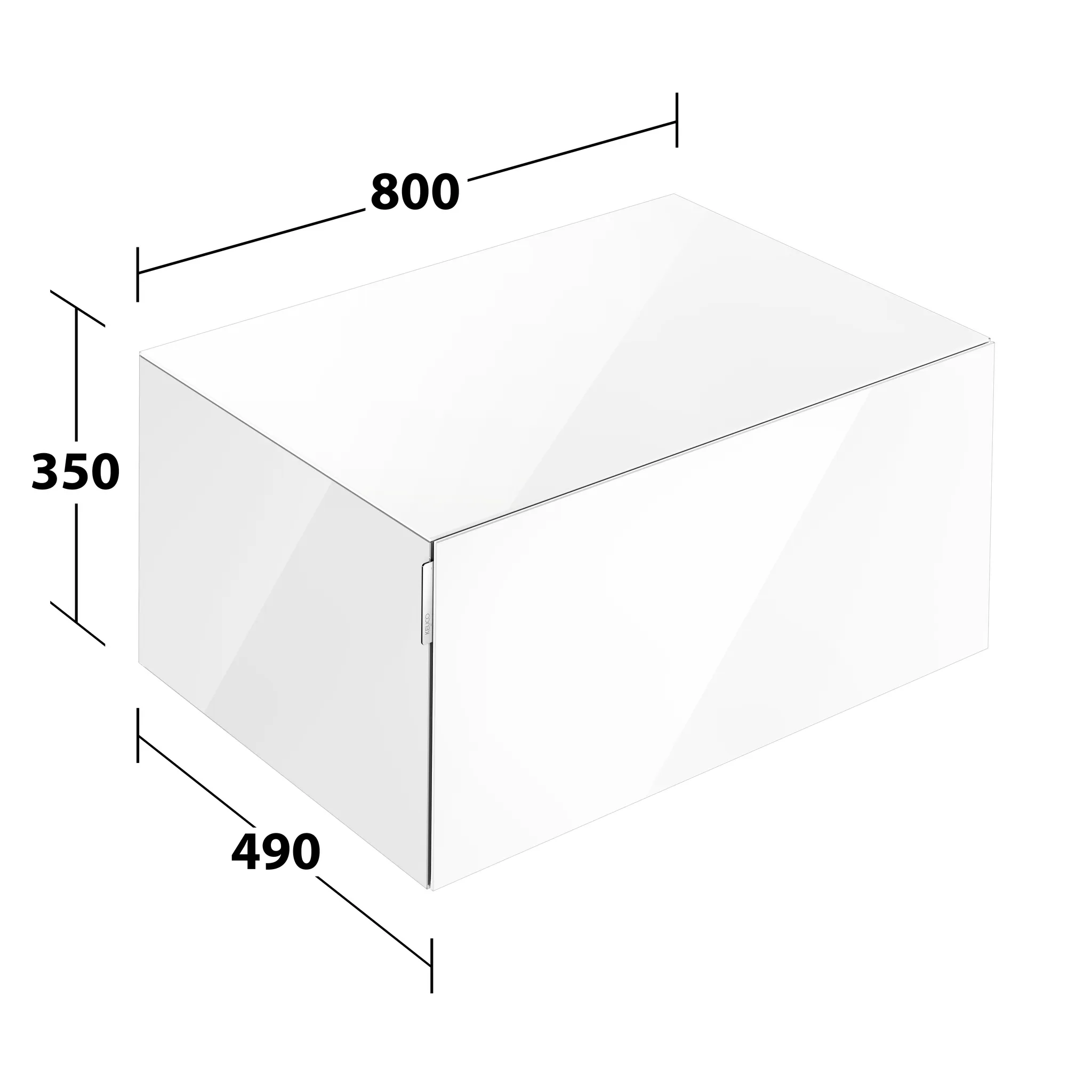KEUCO Sideboard mit Auszug „Edition 11 Art“ Weiß (Glas), Weiß (Glas), mit Beleuchtung 80 × 35 × 49 cm