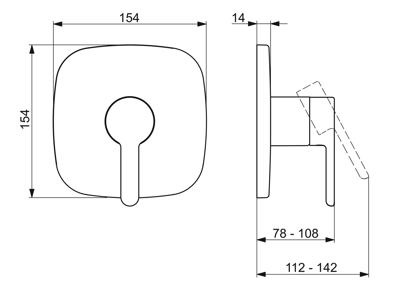 HansaDESIGNO Style Duscharmatur Wandmontage Chrom HansaDESIGNO Style Duscharmatur Wandmontage Chrom
