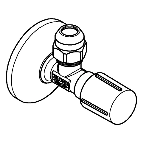 Eckventil 22037, Wandanschluss 1/2'', Abgang 3/8'', langer Schubschaft, Quetschverschraubung Ø 10 mm, Schubrosette aus Metall, chrom Eckventil 22037, Wandanschluss 1/2'', Abgang 3/8'', langer Schubschaft, Quetschverschraubung Ø 10 mm, Schubrosette aus Metall, chrom